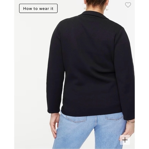 J. Crew Factory Blazer Schoolboy Sweater Single Button Front Cotton Black 3X NWT - Picture 2 of 13